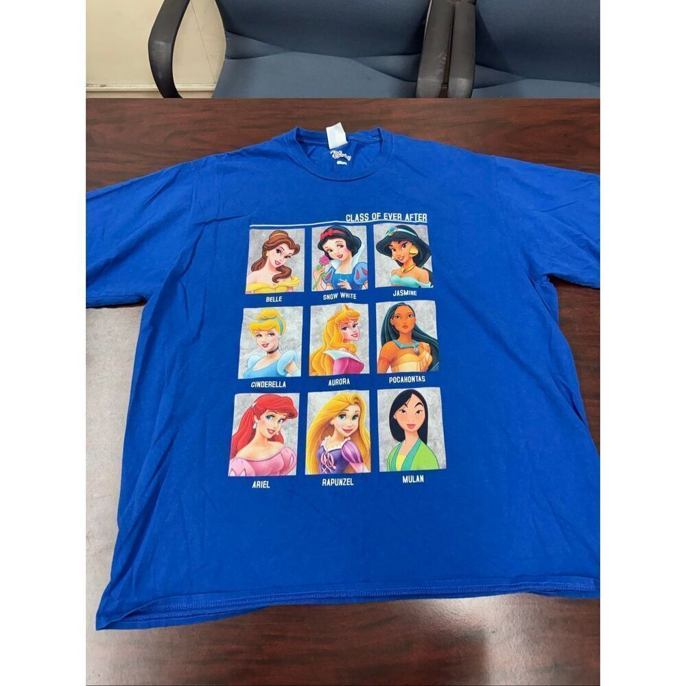 Disney Princesses Graphic Short Sleeve Blue Tee Size 2XL